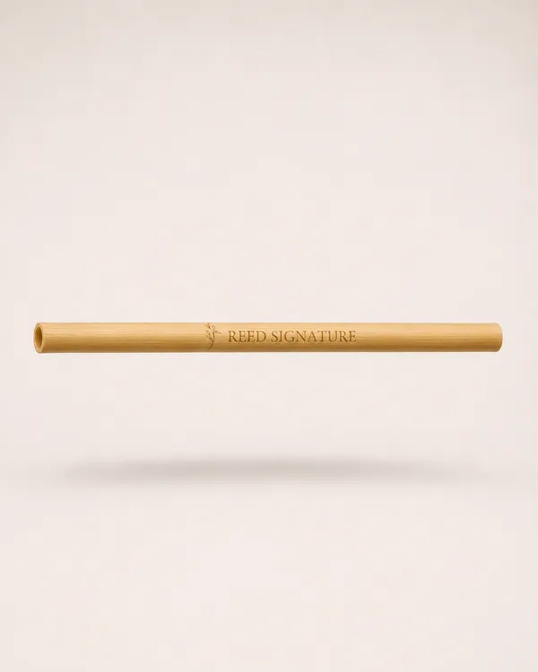 Paille en roseau courte et fine gravée REED SIGNATURE
