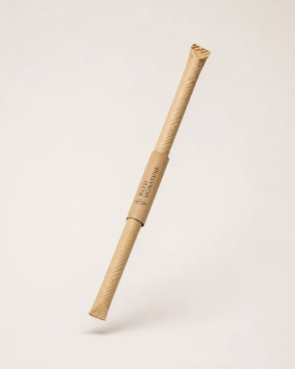 Paille en roseau emballée individuellement avec bandeau REED SIGNATURE